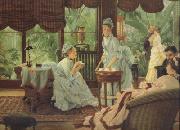 James Tissot In The Conservatory (Rivals) (nn01) Sweden oil painting artist
